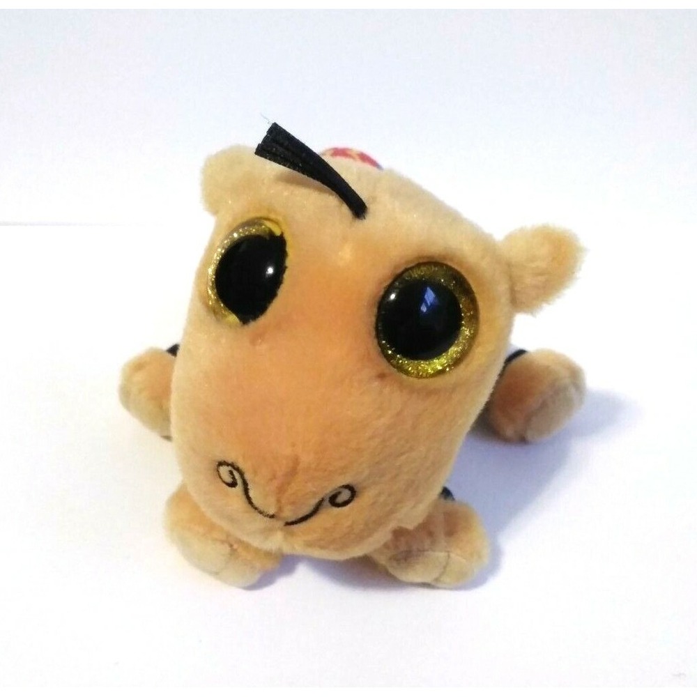 Ty Beanie Boos Jamal Camel VelveTy Plush Bean Bag 7 Inch Tan Gold Eyes